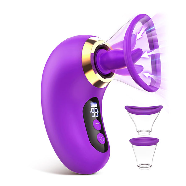 5-in-1  Vibrator with Sucking, Licking, and LCD Control