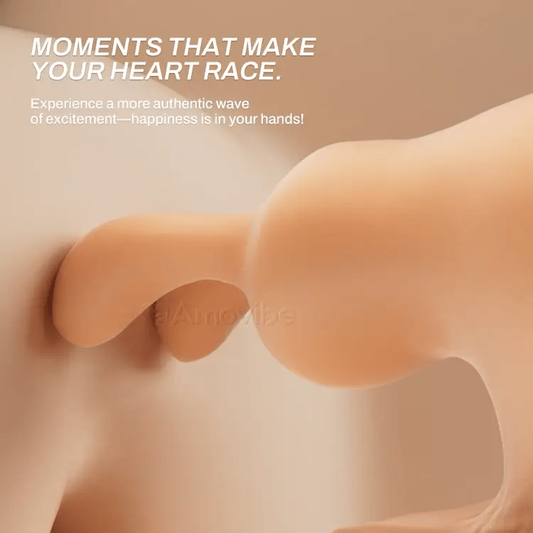 Työntävä dildo, jossa on 10 nopeuden työntö ja värinä