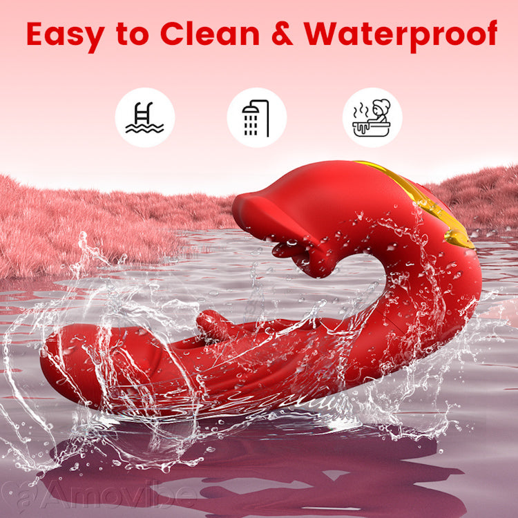 Läpyttävä klitoriskiihotin suukkomaisella suulla ja värinällä