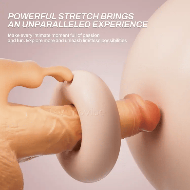 Työntävä dildo, jossa on 10 nopeuden työntö ja värinä