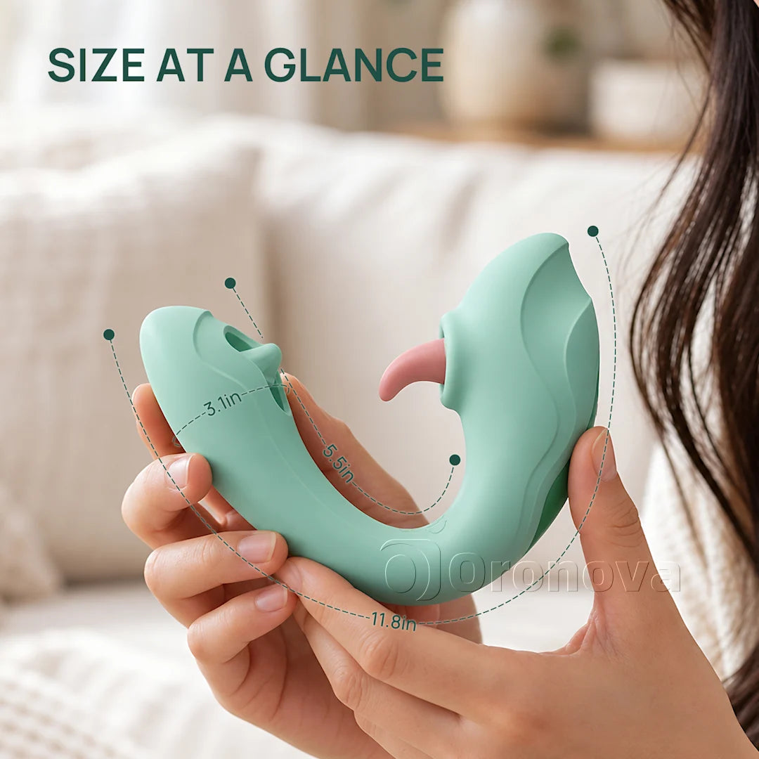 2-in-1 Tongue & Tapping Vibrator – Clitoral Stimulation, 7 Licking & 7 Tapping Modes